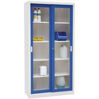 Hoher einteiliger Schrank mit Vitrine - Breite 1000 mm - Manutan Expert