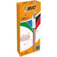 Kugelschreib. 4 Farben Roségold - 12 Stück - BIC