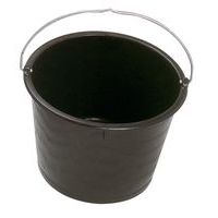 Runder Behälter aus schwarzem Polyethylen, 20 Liter, mit Henkel - Mondelin