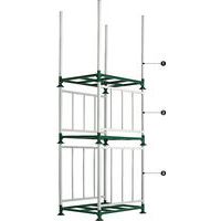 1 - ﻿Satz mit 4 Stützen, Höhe 1200 mm 2 - ﻿Satz mit 2 Seitenwandteilen, Höhe 900 mm 3 - ﻿Satz mit 2 Seitenwandteilen, Höhe 1200 mm, stapelbar 3/1