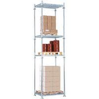 Konfiguration eines Rack Manurack mit von unten nach oben gesehen:- 1 Regal Manurack (1 Platte + 4 Füße)- 4 Ständer, Höhe 2100 mm (optional)- 1 Regal Manurack (1 Platte + 4 Füße)- 4 Ständer, Höhe 