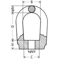 A = Querschnitt ØB: InnenbreiteC = FußbreiteD = InnenhöheH = Fußhöhe