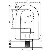 A = GewindelängeC = GesamthöheD = InnenhöheF = QuerschnittB = GesamtbreiteH = Innenhöhe