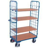 Ergonomischer hoher Wagen mit 4 Holzplatten - Tragkraft 500 kg