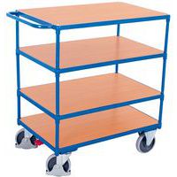 Ergonomischer Wagen mit 4 Holzplatten - Horizontale Stange - Tragkraft 500 kg