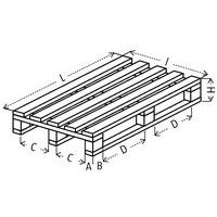 A = Breite PaletteB = Länge PaletteC = Einfuhröffung kleine SeiteD = Einfuhröffung große Seite