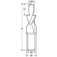 L1: LängeL2: Nutzlänged1: Ø über allesd2: Futter Ød3: Bohrer Ø