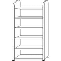 Grundelement ohne Rückwand 6 Fachböden