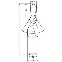 L1: LängeL2: Nutzlänged1: Ø über allesd2: Futter Ød3: Bohrer Ø