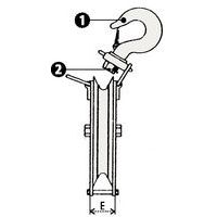 1 = Haken2 = ScharnierE = Dicke