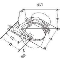 a1 = Gesamttiefea2 = Nutztiefeb: Gesamtbreiteb1 = Max. Øc = minimale Hubhöhee = Höhe