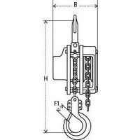 B - TiefeH - BauhöheF1 - Hakenöffnung