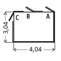 Position der Türen A, B oder C bitte bei der Bestellung angeben. Die Türen öffnen nur nach außen. Abmessungen über alles in m.