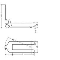 b5: Gabel, äußere Abstandhaltere: Gabelbreitewa: Einschlagwinkell: Gabellängel2: Wagenlängeh14: Gesamthöheh13: minimale Hubhöheh3: maximale Hubhöhe