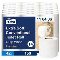 Extraweiches Toilettenpap., Rolle, 4-lagig, weiß, T4 Premium