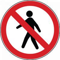 Rundes Schild für Fußgänger verboten - Handinorm