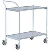 Tischwagen, grau mit Griff - 2 Platten - Tragkraft 150 kg