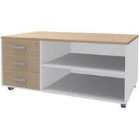 Sideboard mit Rollen, Griff in matt, 3 Schubladen, Urban