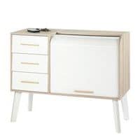 Sideboard Arès, B 110 x T 44 x H 88, Eiche/weiß