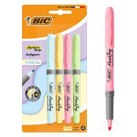 Textmarker Highlighter Grip - Verschiedene Pastellfarben - 4 Stück - BIC