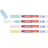 Flüssigkreidemarker 4085 mit feiner Spitze Securit - 4er-Pack mit Pastellfarben - Edding