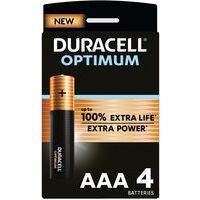 Alkali-Batterie Optimum AAA - 4 Stück - Duracell