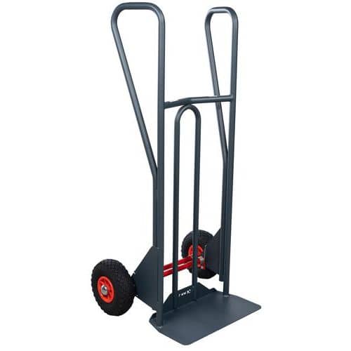 Ergonomische Sackkarre mit Ankipphilfe, Tragkraft 350 kg - geschlossener Griff - Luftreifen