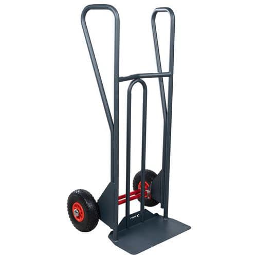 Ergonomische Sackkarre mit Ankipphilfe, Tragkraft 350 kg - geschlossener Griff - Pannensichere Reifen