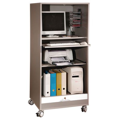 Mobiler Computerschrank mit Rollladen