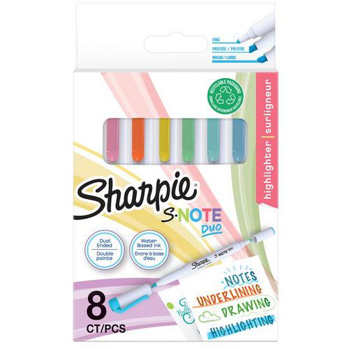 Kreativmarker SNOTE Duo, schräge feine Spitze, verschiedene Farben - Sharpie