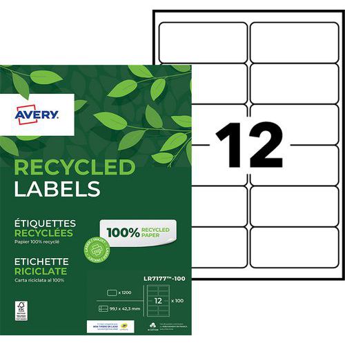 Etiketten Laser, recycelt, weiß - Avery