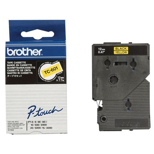 Schriftbandkassette für Etikettiergeräte Brother - Breite 12 mm