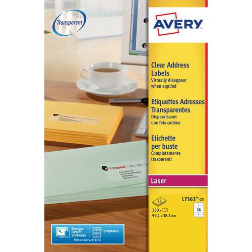 Transparente Laseretiketten Avery