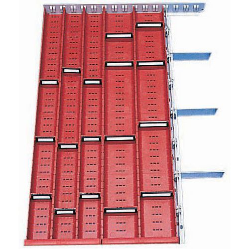 Aufräumlösung für Schublade Modul - 8 Einlagen und 17 Trennelemente.