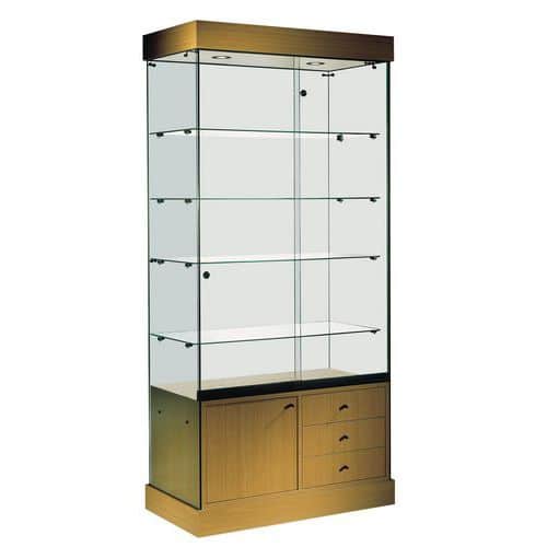 Vitrine Faggio - mit Unterschrank und LED-Beleuchtung