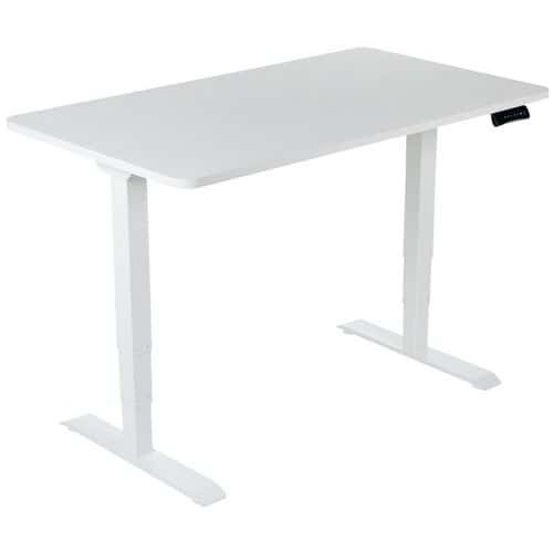Höhenverstellbarer Schreibtisch, weißes Untergestell - Manutan Expert