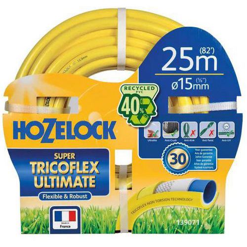 Bewässerungsset Super Tricoflex Ultimate, gelb, ø15 mm x 20 m - Hozelock