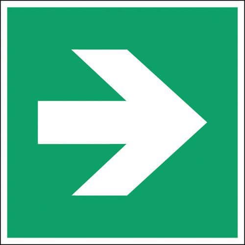 Fluchtwegschild - Richtungspfeil rechts - steif