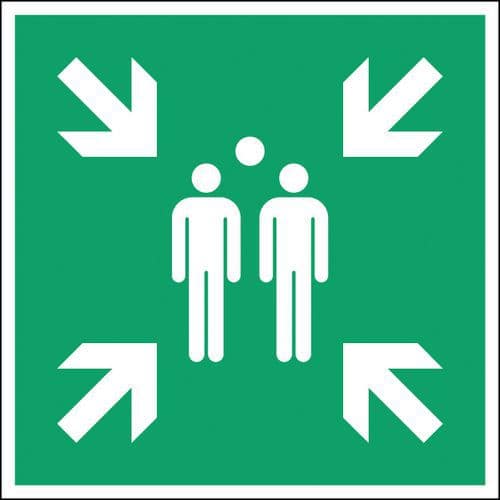 Fluchtwegschild - Sammelstelle nach Evakuierung - steif