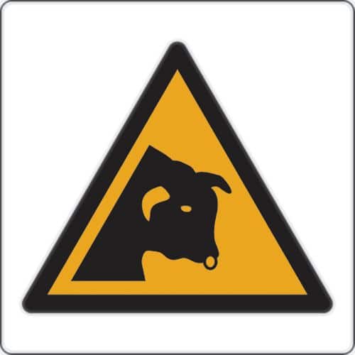 Warnschild - Warnung vor Stier - Aluminium