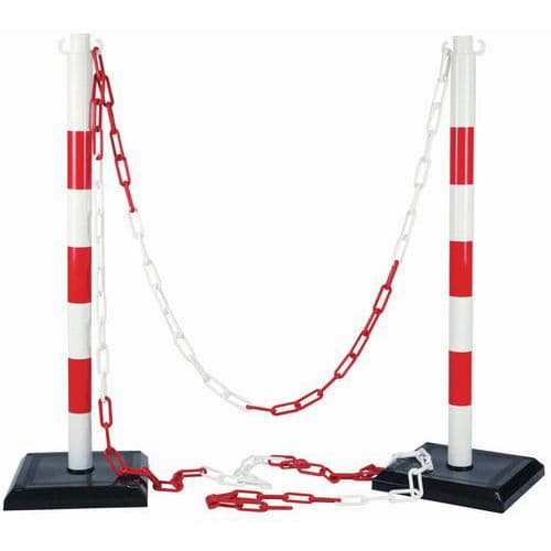 Kettenpfosten-Set – PVC – mit Sockel