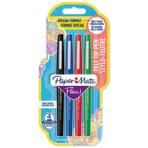 4 Filzstifte Flair® - verschiedene klassische Farben - Paper Mate®