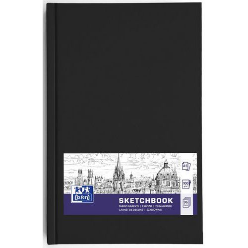 Skizzenbuch Oxford Art, Broschüre 192 S. 100 g schwarz - Oxford