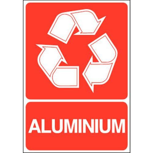 Hinweisschild für Mülltrennung - Aluminium