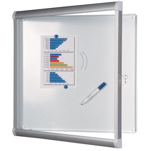 Design-Innenvitrine - Rückwand aus Aluminium - Tür aus Sicherheitsglas