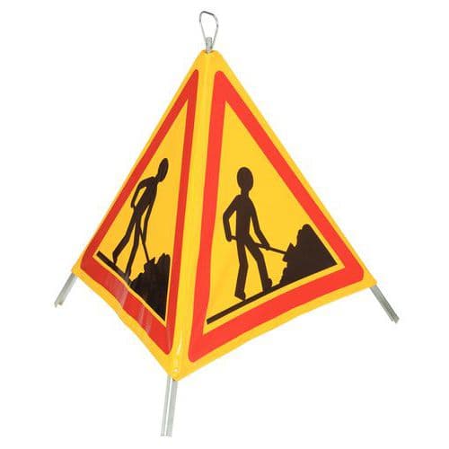 Dreibeiniges Hinweisschild Baustelle - Retro