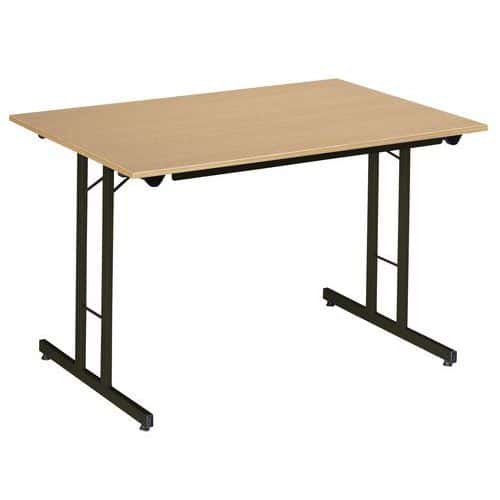 Rechteckiger Klapptisch - Seitliches Untergestell - L 160 cm