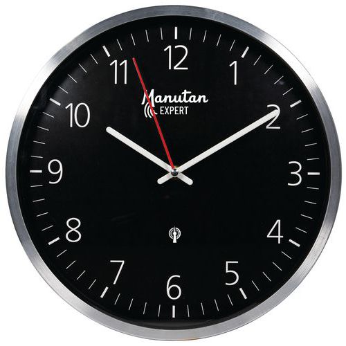 Analoge Wanduhr, funkgesteuert, Ø 40 cm - Manutan Expert