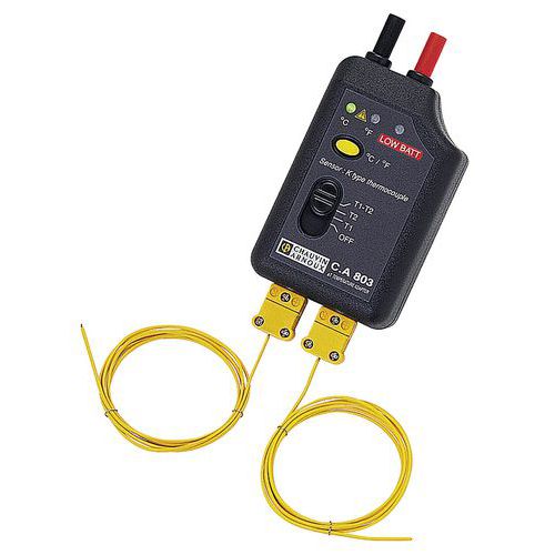 Temperaturadapter mit zwei Eingängen, Thermoelement K für Multimeter - 40 - Chauvin Arnoux