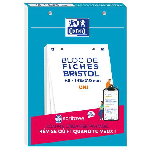 Block 148 x 210, 30 Blatt perforiert, einfarbig weiß - Oxford